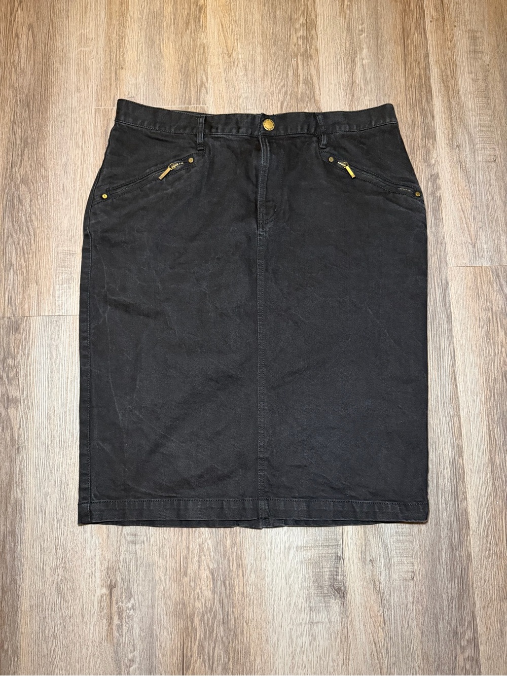 LRL Lauren Jean Co. Ralph Lauren Women's Black Denim Pencil Skirt Size 12
